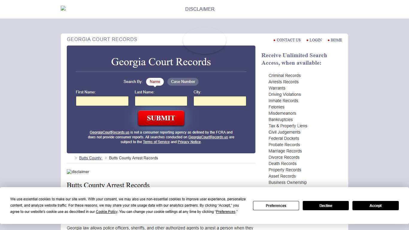 Butts County Arrest Records GeorgiaCourtRecords.us
