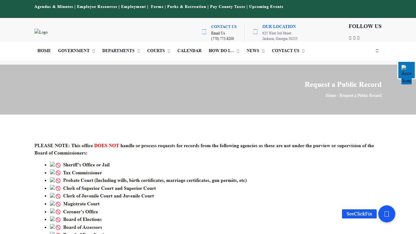 Request a Public Record – Butts County, Georgia Georgia's Outdoor Capital