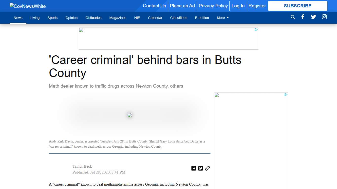 'Career criminal' behind bars in Butts County - The Covington News